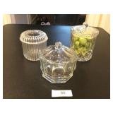 (4) Crystal Covered Jars
