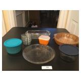 Vintage Orange Pyrex Refrigerator Dish w/lid & oth