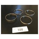 (4) Trifari S Bangle Bracelets