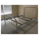 Vintage Full Size White Iron Bed