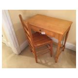 Maple 1 Drawer Desk & Oak Chair