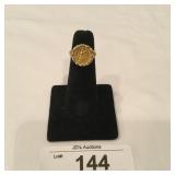 14K Ring W/Mexican 2 Peso Coin