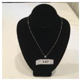 14K 18 in White Gold Necklace W/Diamond Slide Pend