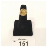 14K Gold Ladies Panda Coin ring