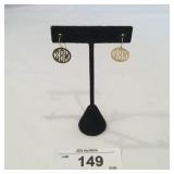 14K Gold Initial "sBm" Hook Earrings