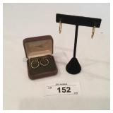 (2) Pair 14K Gold Hoop Earrings