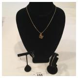 14K Gold Necklace, Bracelet & Hoop Earrings
