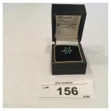 Ladies 10K Green Stone Ring
