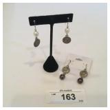 (2) Pair Cultured Pearl & .925 Sterling Earrings