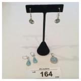 (2) .925 Earrings & (1) Slide on Pendant