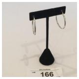 Sterling Silver .925 Hoop Earrings 1.15in