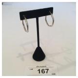 Sterling Silver .925 Hexagon Hoop Earrings