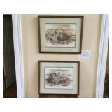 (2) Framed Paula Vaughn Prints