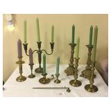 Brass Candle Sticks & Sniffer