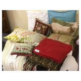 Asssortment of Decorative Pillows & Throws
