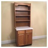 Oak Cabinet, 2 Drawers & 2 Doors