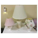 (3) Table Lamps - White Ceramic Base