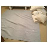 Blue Quilted Coverlet & Accent Pillows