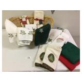 Basket of Christmas Linens