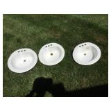 (3) Porcelain Sinks