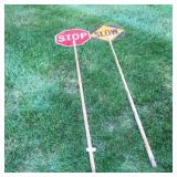 (2) Stop/Slow Construction Signs