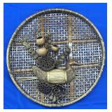 Folk Art Mixed Media Basket Art