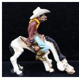 Resin Cowboy & Horse Statuette
