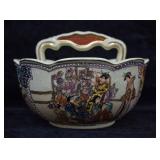 Vintage Hand Painted Satsuma Bowl w/ Handle