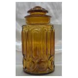 Antique Amberina Glass EAPG Apothecary Jar w/ Lid