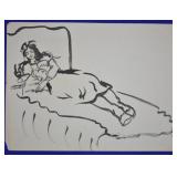 Joseph Delaney Original Ink on Paper Figure