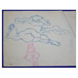 Joseph Delaney Original Oil Pastel on Paper Figure