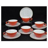 Deco-Style Sango Fine China Teacups & Saucers