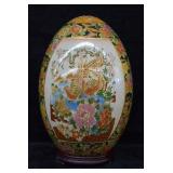 Vintage Asian Satsuma Large Porcelain Egg