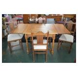 Vintage English-style Dining Table & 4 Chairs