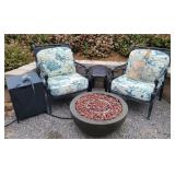Propane Firepit w/ 2 Outdoor Chairs - Plus