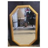 Hanging Beveled Gold Tone Mirror