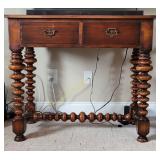 18th Century English Walnut Bobbin Console Table