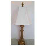Gold Pewter Victorian Lamp