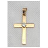 14k Cross Pendant w/ Diamond