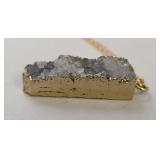 Druzy Bar Gemstone Necklace