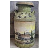 Handpainted Atq. Milk Can