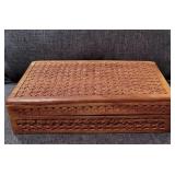Hand Carved Wooden Trinket Jewelry Box
