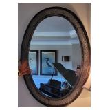 Brush Bronzed Beveled Oval Mirror