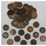 Great Britain Pennies Mixed Dates; 65 Pieces