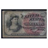 1863 Civil War Issue 10 Cent Fractional  $ Money