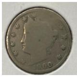 1900 U.S. Type  5 Cent Liberty Head Nickel Coin