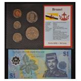 Brunei World Coins & Paper $ Uncirculated Mint Set