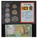 Sri Lanka World Coins & Paper $ UNC Mint Set