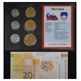 Slovenia World Coins & Paper $ UNC Mint Set