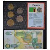 Zambia World Coins & Paper $ Uncirculated Mint Set